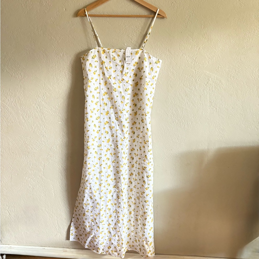 J. Crew Linen-cotton blend tie-back midi dress